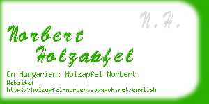 norbert holzapfel business card